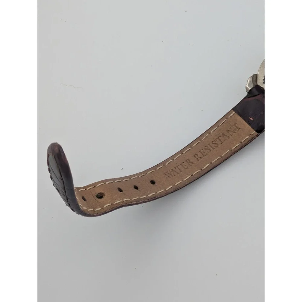 Vintage Arizona Jean Co Watch Women 26mm Case MOP Brown Leather Band New Battery